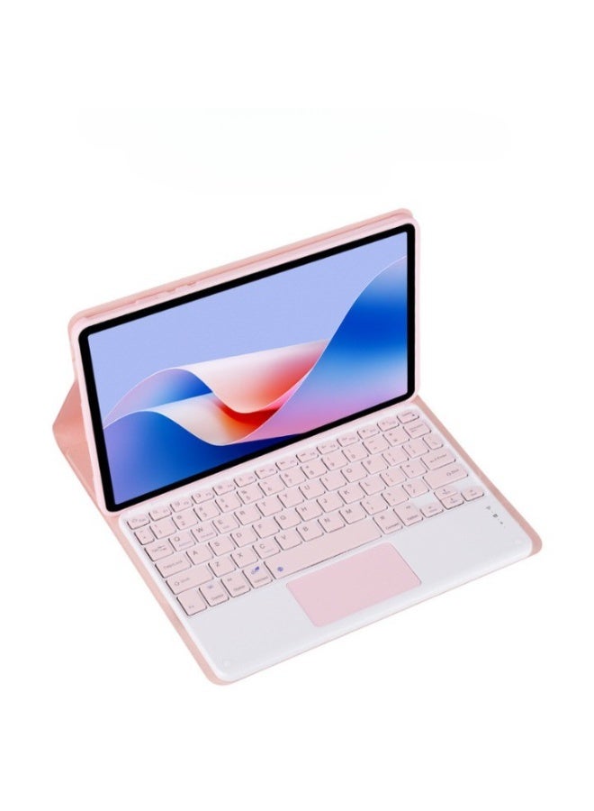 حافظة لوحة مفاتيح تعمل باللمس ثنائية اللغة متوافقة مع جهاز Lenovo Tab M10 FHD REL X605FC/X605LC مقاس 10.1 بوصة، ولوحة مفاتيح تعمل باللمس بفصل مغناطيسي مع حامل قلم رصاص